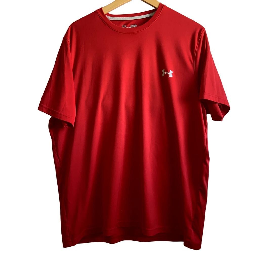 Men's Red Under Armour Loose Heatgear Performance T-Shirt Size XL